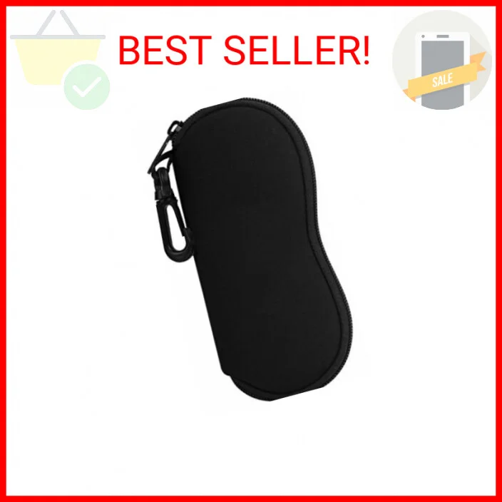 MoKo Sunglasses Soft Case Ultra Light Neoprene Zipper Eyeglass Case with Belt Cl